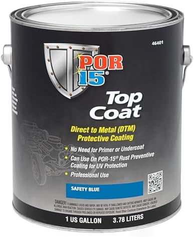 POR-15 Top Coat Paint, Direct to Metal Paint, Long-term Sheen and Color Retention, 128 Fluid Ounces, Safety Blue