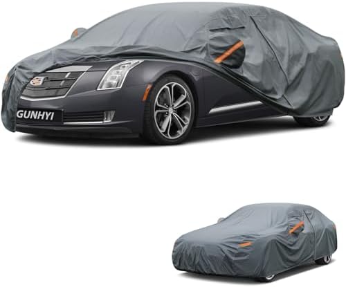 GUNHYI Premium Car Cover Custom Fit Cadillac ELR, 16 Layers Heavy Duty Car Cover Waterproof All Weather with Zipper Door for Sun Rain Snow Dust Uv Protection
