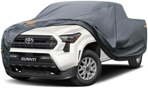GUNHYI Premium Truck Cover Custom Fit Toyota Tacoma, 16 Layers Heavy Duty Truck Cover Waterproof All Weather with Zipper Door for Sun Rain Snow Dust Uv Protection