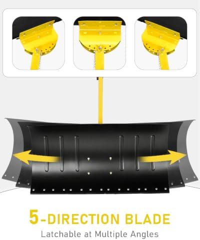 Outvita Snow Shovel with Wheels, 36" Wide 18" Long, Black & Yellow