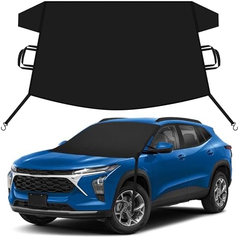 EcoNour Car Snow Cover Compatible for Chevrolet Trax | Windshield Cover for Ice and Snow with S-Hook Straps | Heavy-Duty 600D Oxford Winter Car Cover, Waterproof & Anti-Slip