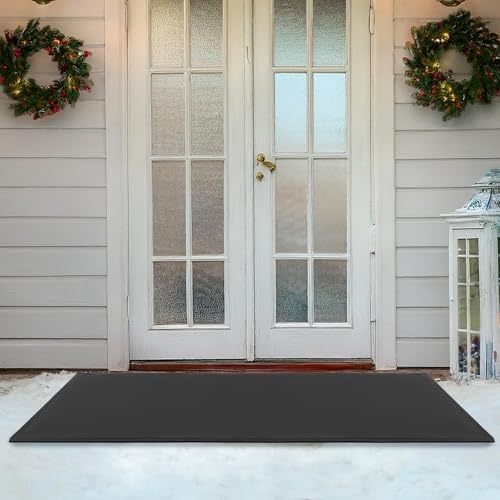 Heated Snow Melting Mat, 13in x 10Ft Heated Outdoor Mats with 120 ℉ Setting Temps for Winter Snow Removal, Non Slip PVC Snow and Ice Melting Mat for Walkway Roof Stair
