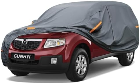 GUNHYI Premium Car Cover Custom Fit Mazda Tribute, 16 Layers Heavy Duty Car Cover Waterproof All Weather with Zipper Door for Sun Rain Snow Dust Uv Protection