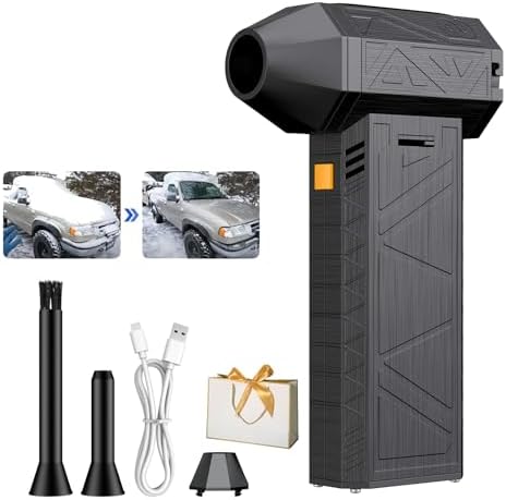 1500w Thermal Blower, Snow Blower for Car with 3 Adjustable, Portable Mini Turbo Snow Blower for Drying, Snow Removal, Cleaning (A)