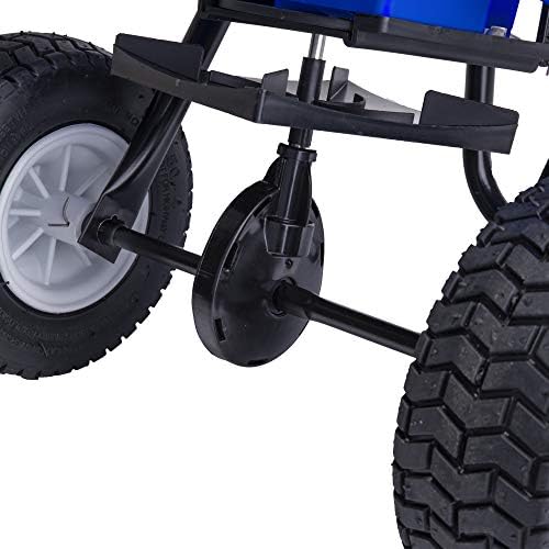 EarthWay Polar Tech 90950 50 LB Professional Ice Melt Broadcast Walk Behind Spreader with 9" Pneumatic Tires, High Output and Solid Linkage Control
