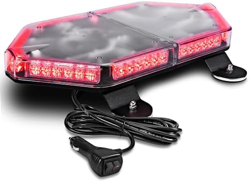 LAMPHUS NanoFlare 17 Inch 56W Red LED Strobe Light Bar, Firefighter Truck