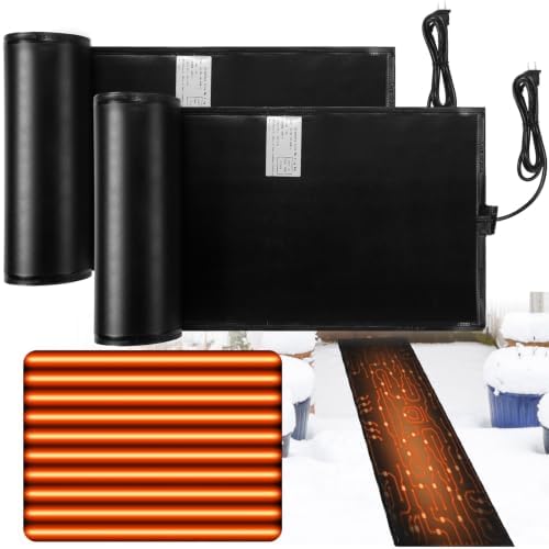 Baquler 2 Pieces 25 ft Heated Snow Melting Mat