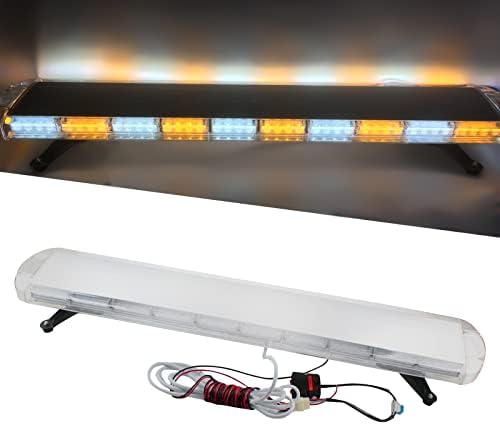 47" 88 LED Amber Yellow 15 Flashing Modes LED High Intensity Construction Emergency Warning Strobe Light Bar Rooftop Low Profile Law Enforcement Hazard Flashing For Tow Truck Vehicle Universal