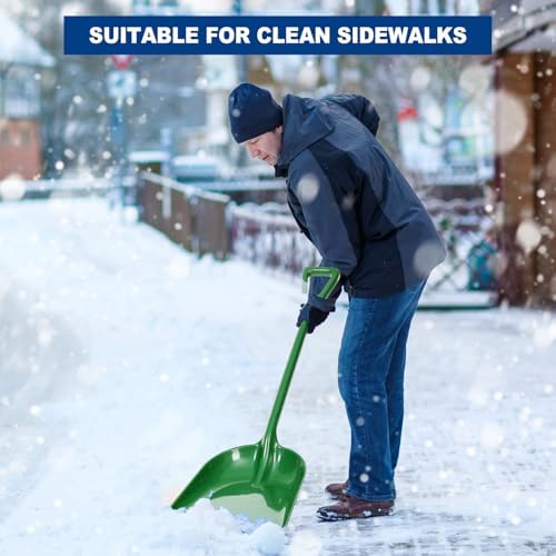 Frienda 3 Pcs Plastic Snow Shovel Large Scoop Shovel, Green