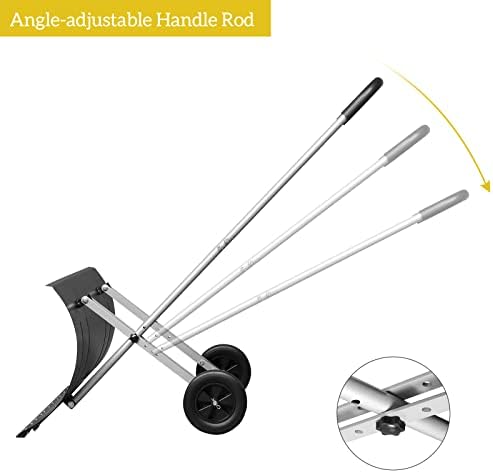 Outvita Snow Shovel with Wheels, 29" Wide 18" Long, Black