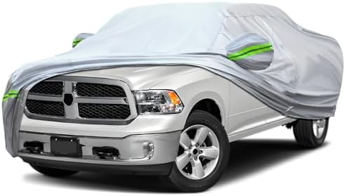 Truck Pickup Car Cover, 6-layer All-weather Waterproof, Heavy Outdoor Car Cover, Universal in All Seasons, Snow Protection, Acid Rainproof, Sunscreen, UV Protection, length Up to 237 "- Silvery