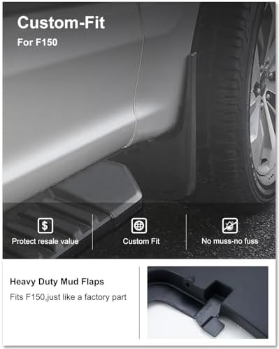 Kiwi Master No Drill Mud Flaps for 2015-2020 Ford F-150 with Fender