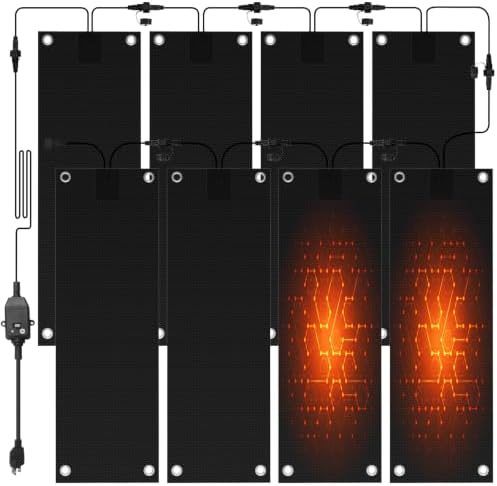 8 Pcs Heated Snow Melting Mats,10x30 in No-Slip Rubber Heated Outdoor Mats
