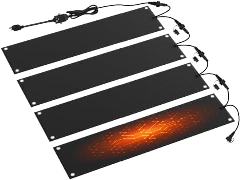 4 Pcs Heated Snow Melting Mats,10x48 in No-Slip Rubber Heated Outdoor Mats