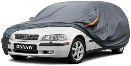 GUNHYI Premium Car Cover Custom Fit Volvo V40(1995–2004), 16 Layers Heavy Duty Car Cover Waterproof All Weather with Zipper Door for Sun Rain Snow Dust Uv Protection