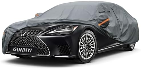 GUNHYI Premium Car Cover Custom Fit Lexus LS, 16 Layers Heavy Duty Car Cover Waterproof All Weather with Zipper Door for Sun Rain Snow Dust Uv Protection