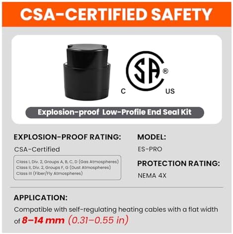 ES-PRO CSA Explosion-Proof Low-Profile End Seal Kit For Heat Cable