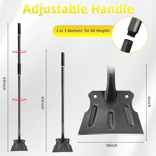 59" Heavy Duty Floor Scraper, Flat Shovel, Garden Cleaning Shovel, No Break