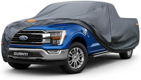 GUNHYI Premium Truck Cover Custom Fit Ford F-150 SuperCrew Short Bed 6.5ft, 16 Layers Heavy Duty Truck Cover Waterproof All Weather with Zipper Door for Sun Rain Snow Dust Uv Protection