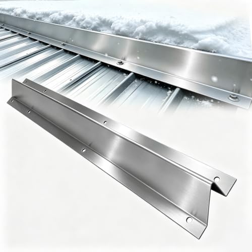96FT Metal Roof Snow Guards, Heavy Duty Snow Rail Kits Silver(24P)