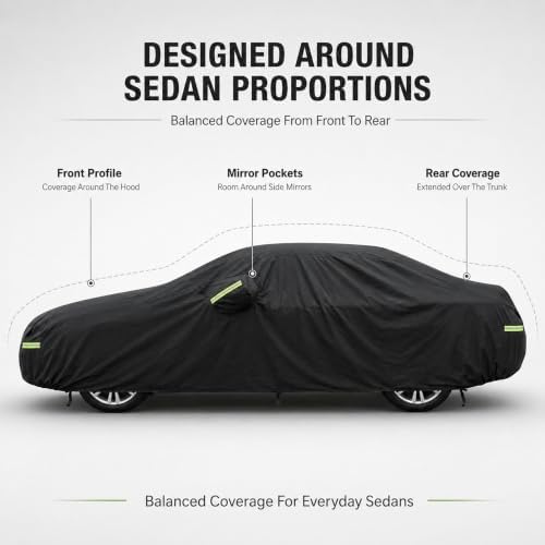 Sedan Car Cover Waterproof Outdoor Cover Fits 186-193 Inch