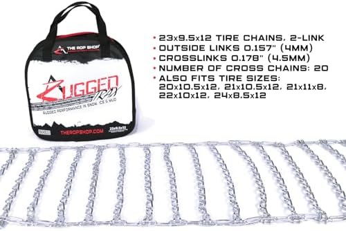 The ROP Shop Pair of 2 Link Tire Chains 21x11x8