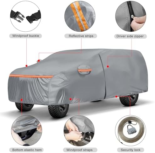 Waterproof Truck Cover for CrewCab 5.5/5.7/5.8 ft with Camper Shell Topper