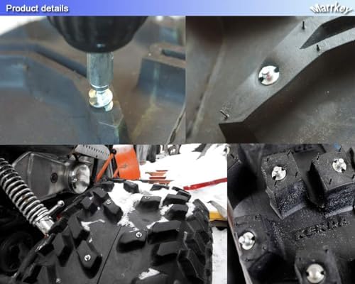 200PCS 9.9mm Tires Studs/Screw Snow Carbide Spikes/Wheel Tyres Studs for Racing car,Bicycle,Bike,Fat Bikes, Scooters Tires,Running Shoes Boots in Winter