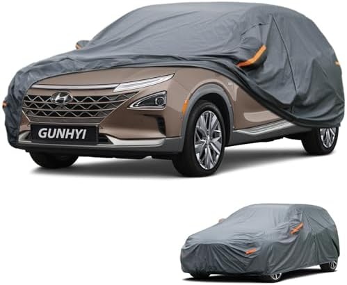 GUNHYI Premium Car Cover Custom Fit Hyundai Nexo, 16 Layers Heavy Duty Car Cover Waterproof All Weather with Zipper Door for Sun Rain Snow Dust Uv Protection