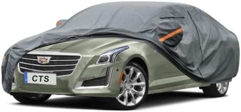 GUNHYI Premium Car Cover Custom Fit Cadillac CTS/CTS-V (2003-2019), 16 Layers Heavy Duty Car Cover Waterproof All Weather with Zipper Door for Sun Rain Snow Dust Uv Protection