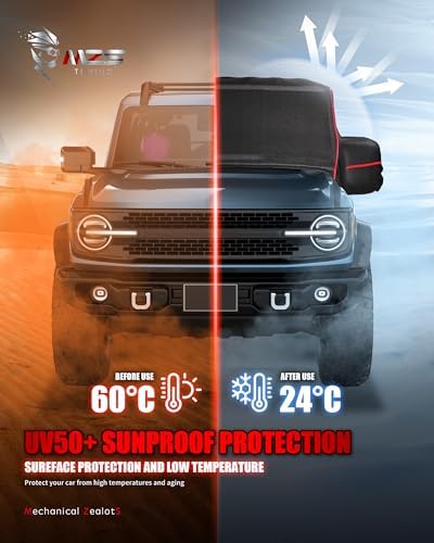 MZS 600D Waterproof Outdoor Cab Cover for Bronco 2 Door 2021-2026