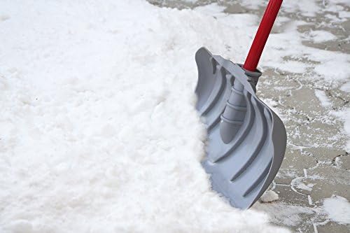 TABOR TOOLS Snow Pusher with Fiberglass Handle, 18 Inch Wide Blade, Snow Shovel with Comfortable D Grip Handle. J219A. (Snow Pusher, Long 35 Inch Handle)