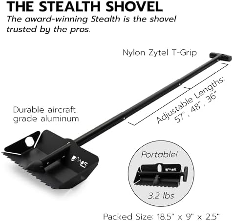DMOS Stealth Collapsible Snow Shovel - Blackout - Regular