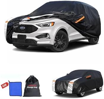 Ford Edge Car Cover 100% Waterproof All Weather, Gift with Towel, 10 Layers SUV Car Cover Custom Fit 2007-2026 Ford Edge, Full Exterior Covers Rain Sun UV Protection with Door Zipper.