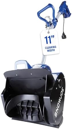 Snow Joe 324E Electric Snow Shovel with LED Headlight, Fast, Back-Saving Snow Thrower for Driveway and More, 10 Amp, 11 Inches, Blue
