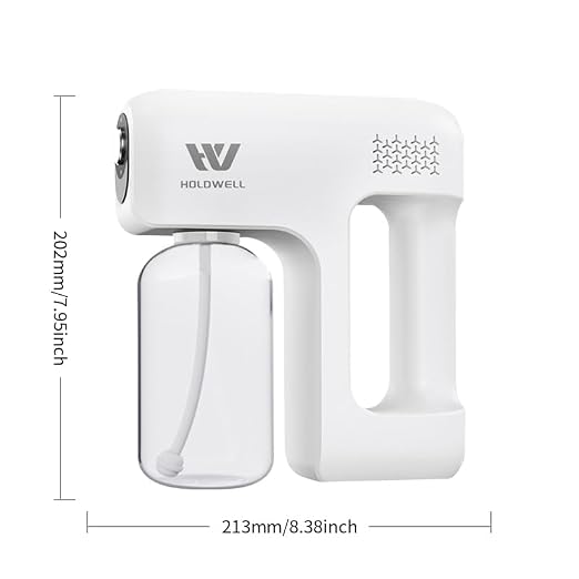 Disinfectant Fogger Machine, Cordless Electric Blue Light Disinfection Gun, Nano Sprayer for Salon/School/Hospital/Home/Office/Car/Gym/High-Contact Item Etc. (White)