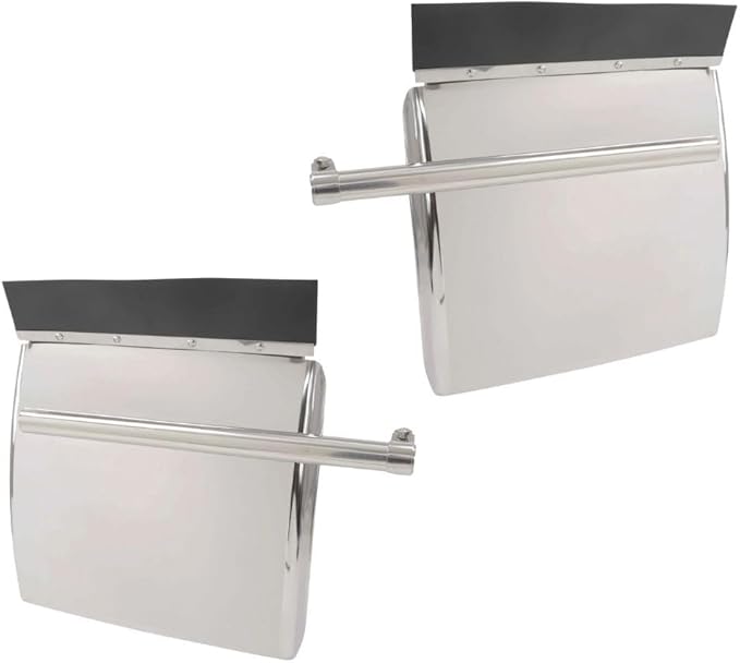 Mytee Products 24"x24" Stainless Steel Quarter Fender for Semi Truck - Mounting Tube Bracket Kit Included - Accessories for Kenworth Freightliner Peterbilt