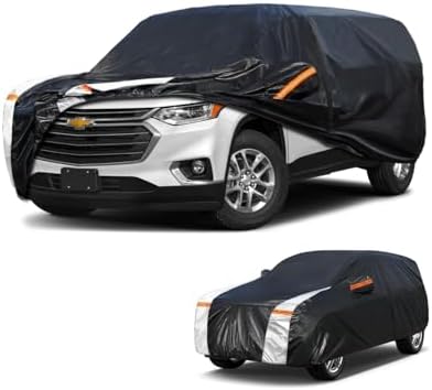Large SUV Car Cover for Chevrolet Trailblazer 2001-2026 100% Waterproof All Weather, Heavy Duty Outdoor Full Exterior Covers Rain Sun Wind UV Protection.