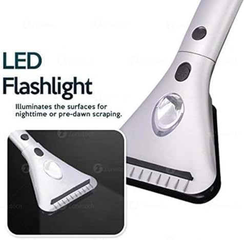 ZONETECH Heated Car Window Ice/Snow Scraper Extendable Auto Windshield Heated Scraper with LED Light,12V Electric Heating, Car Ice & Snow Removal Tool Stocking Stuffer (Silver, 20-Pack)