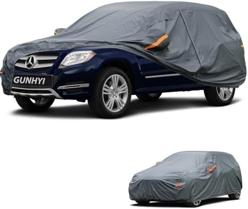 GUNHYI Premium Car Cover Custom Fit Mercedes-Benz GLK, 16 Layers Heavy Duty Car Cover Waterproof All Weather with Zipper Door for Sun Rain Snow Dust Uv Protection