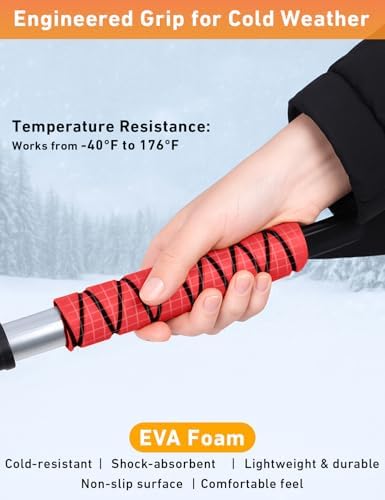 EcoNour 27" Snow Brush with Ice Scrapers for Car Windshield (4 Pack)