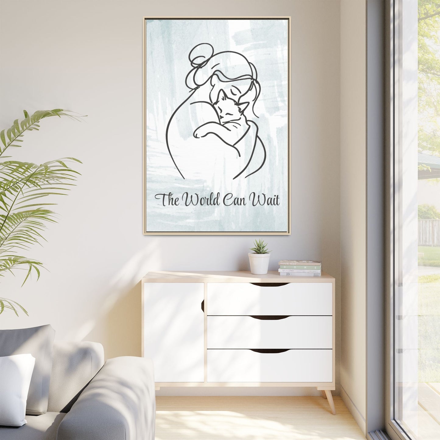 The World Can Wait Cat Canvas Print