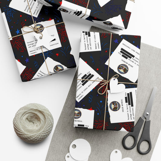 Classified Celebration Gift Wrap – Patriotic Parody Fireworks Wrapping Paper