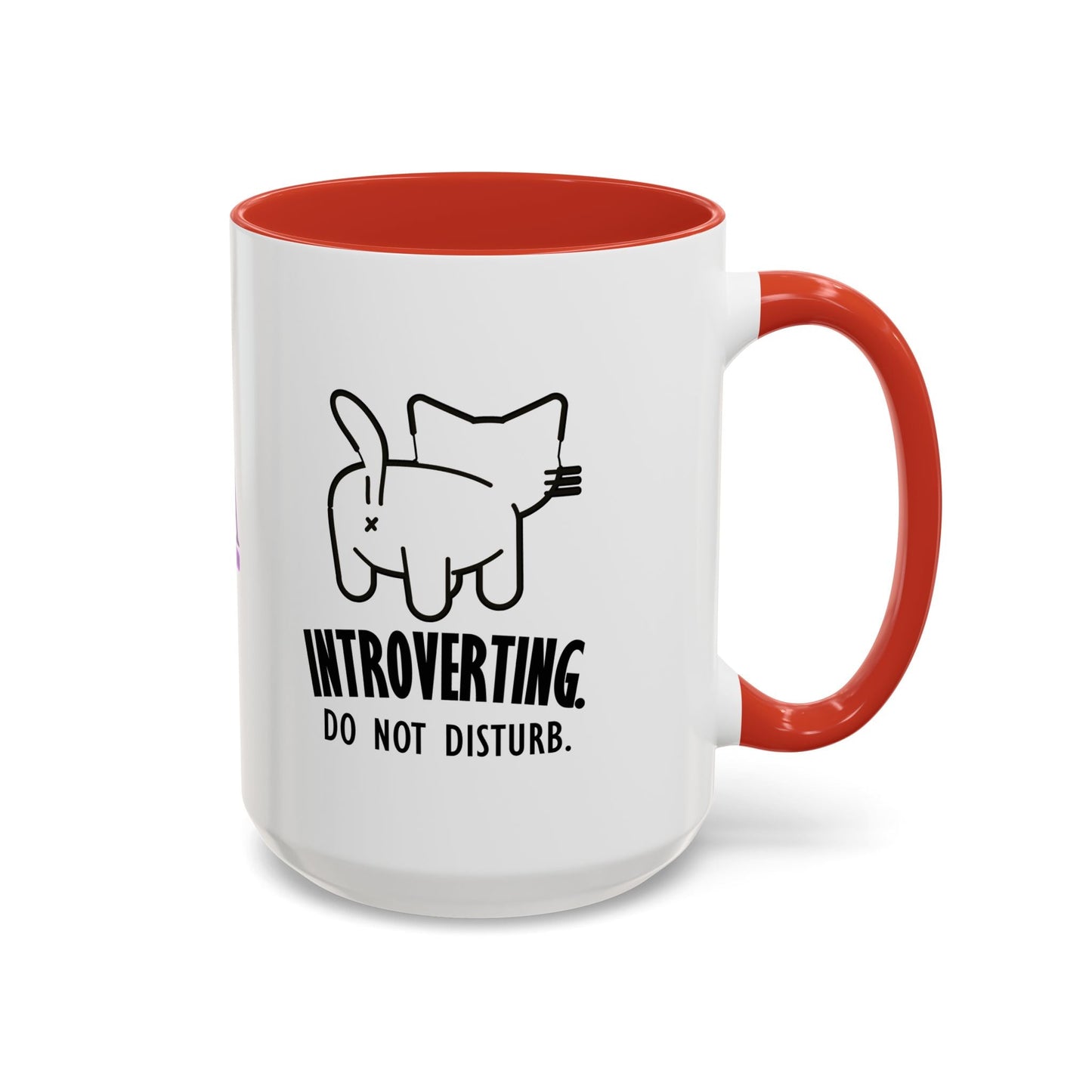 Introverting. Do Not Disturb. Two-Tone Cat Coffee Mug (11oz & 15oz)
