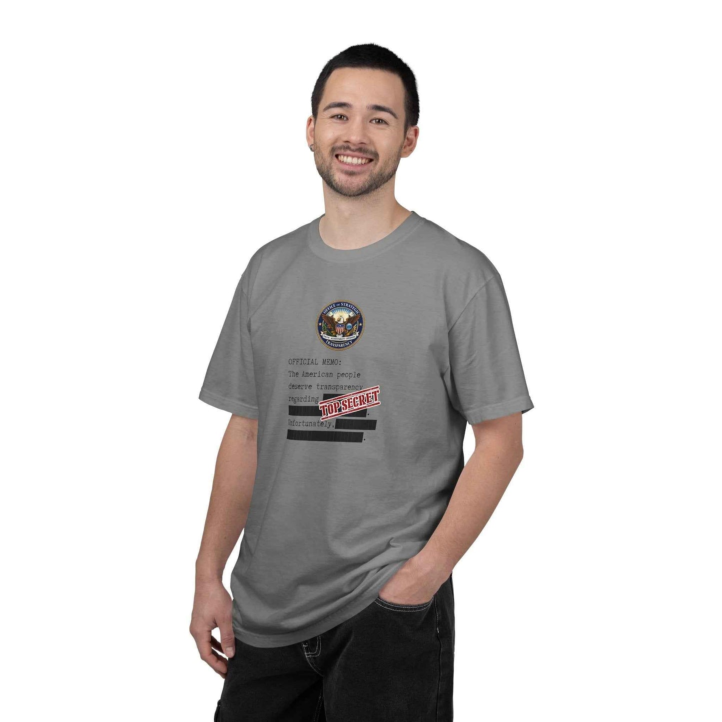 Official Memo “Top Secret” Unisex T-Shirt – Redacted Transparency Graphic Tee