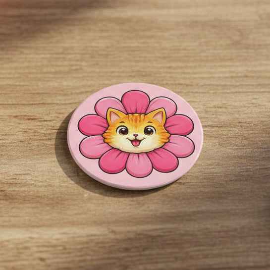 Blooming Cat Coaster – Tiny Burst of Joy