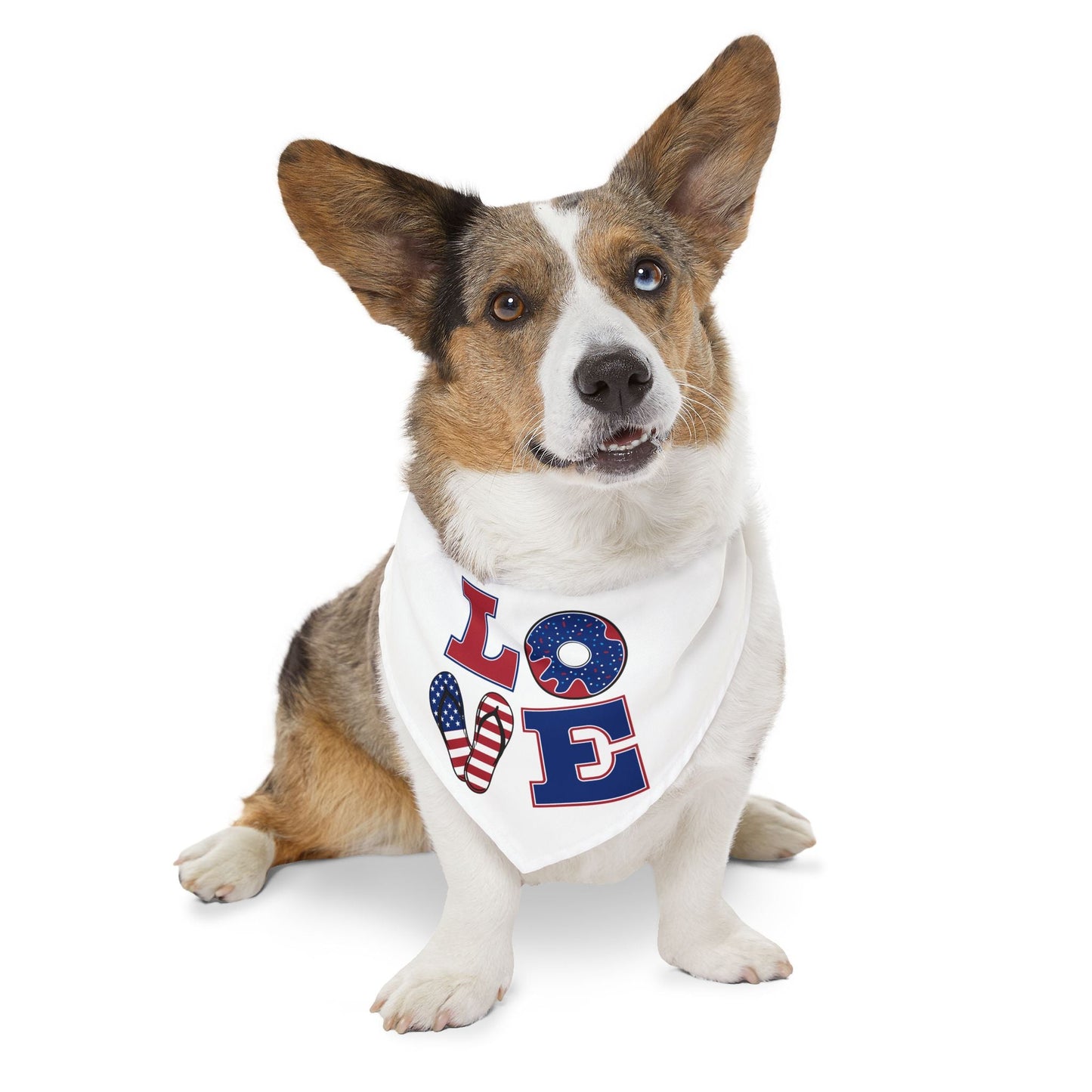 Patriotic Pet Bandana Collar - Celebrate Love, Perfect for July 4th, Dog Lovers, Pet Fashion, Cute Dog Accessories