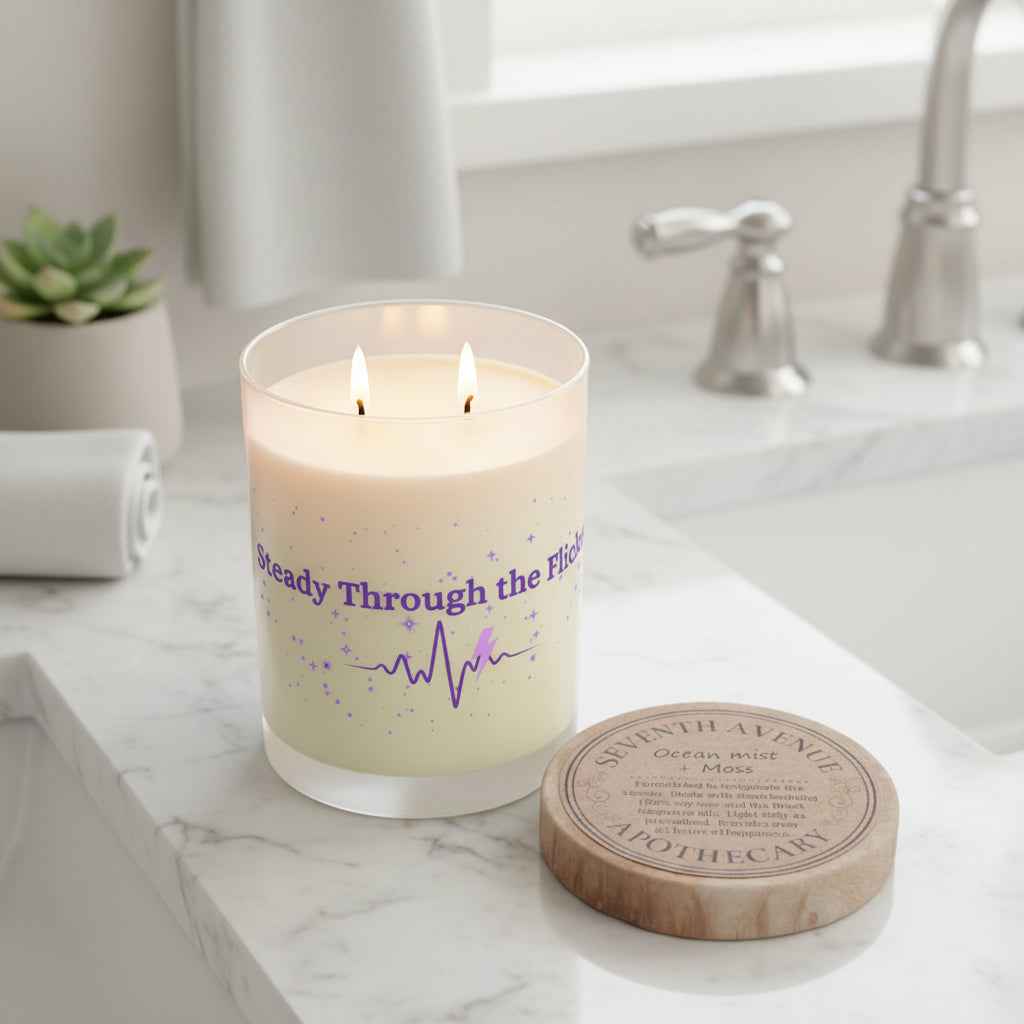 Steady Through the Flicker Candle – Neurostrong Epilepsy Awareness Soy Candle