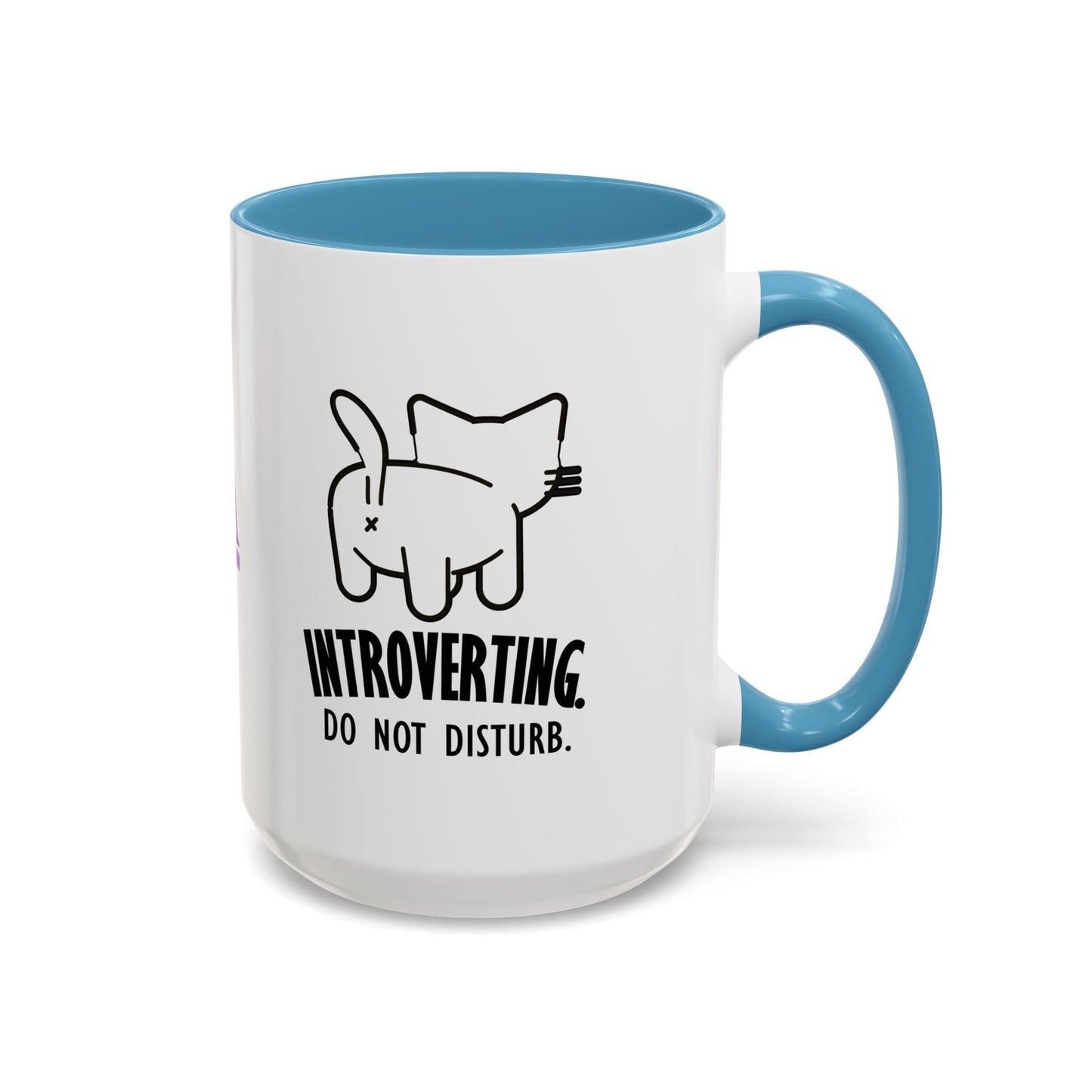 Introverting. Do Not Disturb. Two-Tone Cat Coffee Mug (11oz & 15oz)