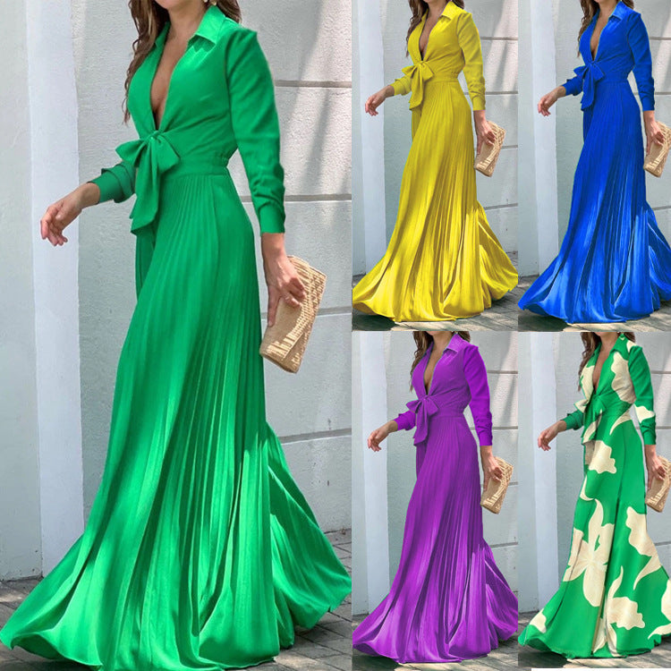 Polo Collar Top Loose Wide Leg Jumpsuit For Women
